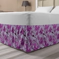 thumbnail image 1 of Bohemian Bed Skirt, Chinese Traditional Pattern Abstract and Hippie Blossoms, Elastic Bedskirt Dust Ruffle Wrap Around for Bedding Decor, 4 Sizes, Fuchsia Brown and Mauve, by Ambesonne, 1 of 2