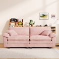 thumbnail image 2 of Nkurdsu 80.5" Loveseat, Corduroy Sectional Sofa Cloud Couch for Living Room, 2-Seat, Pink, 2 of 6