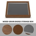 thumbnail image 3 of SOPOTUTU Badge Display Case with Clear Window Large Capacity Wood Grain Pin Storage Box for Home, 3 of 8