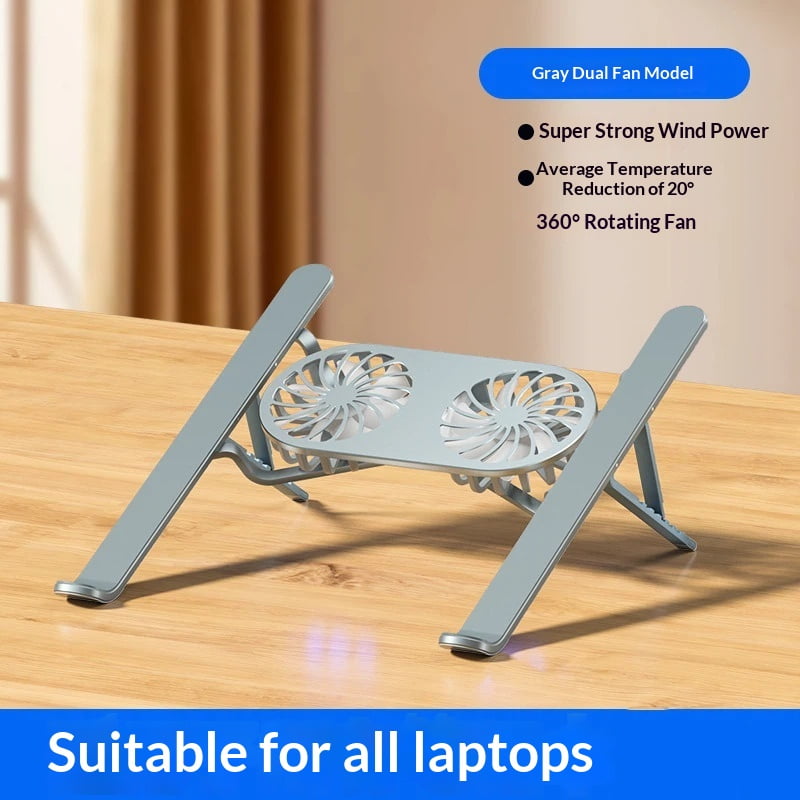 Xl-Kang Laptop Cooling Stand with Removable Radiator, Height Adjustable Laptop Cooling Stand for 17" Laptops - Silver