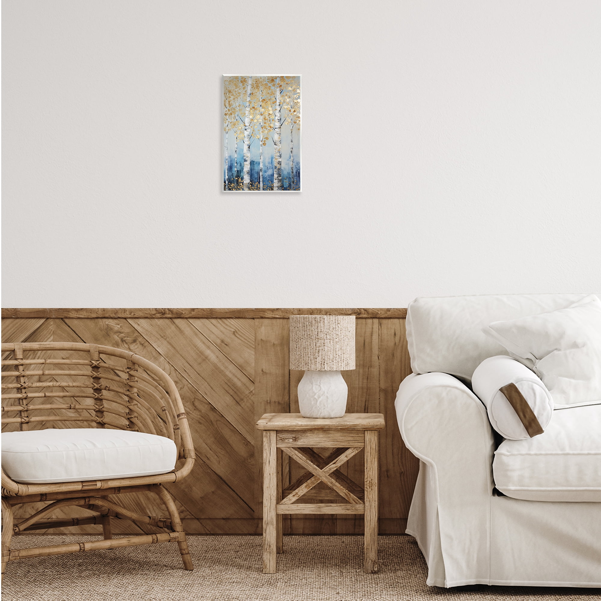 Stupell Industries Autumnal Birch Forest Landscape Painting Unframed Art Print Wall Art, 10 x 15