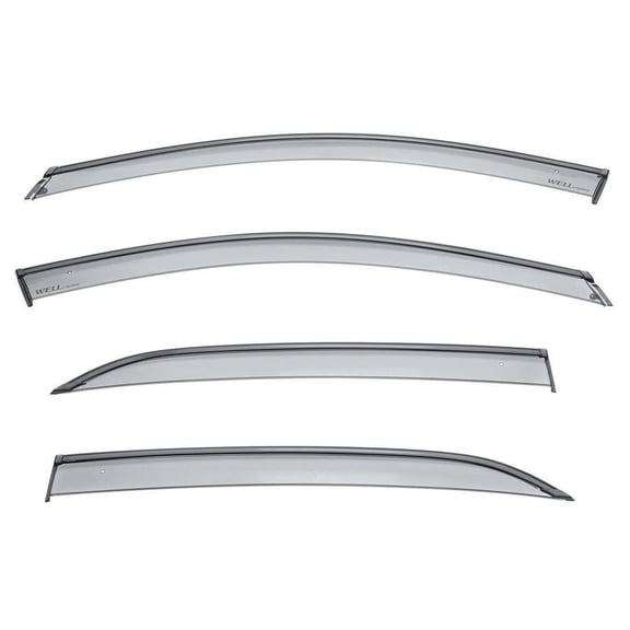 Wellvisors Side Window Visors Wind Deflectors Rain Guard With Black Trim for 2018 2019 2020 2021 2022 2023 2024 Chevrolet Equinox 3-847CH021