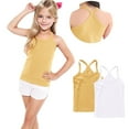 thumbnail image 7 of ZACPNCV 2 Pack Girls Tank Tops Soft Cami Scoop Neck Undershirts Solid Sleeveless Undershirts for Toddler Girls Yellow 6-7 Years, 7 of 7