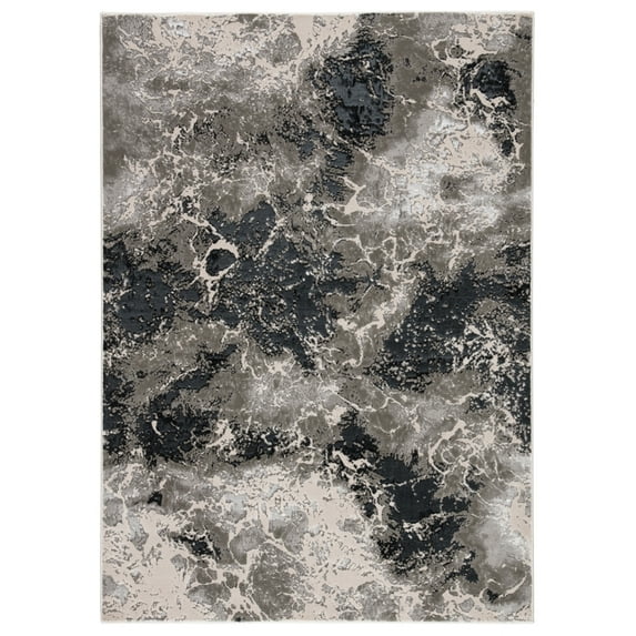 Jaipur Living RUG145290 6 ft. 7 in. 9 ft. 6 in. Fen Abstract Black & Gray Area Rug