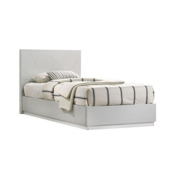 J&M Furniture 17122-T Naples Twin Size Bed, Grey