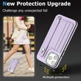 thumbnail image 7 of Nalacover Wallet Case for iPhone 15 Pro Max, Business PU Leather Unique Design Wristband Kickstand Credit Card Holder Slots Shockproof Scratch Resistant Phone Case for iPhone 15 Pro Max,Purple, 7 of 7