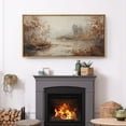 thumbnail image 3 of Large Framed Canvas Print Forest stream in Autumn Wall Art Decorative Ready to Hang Painting for Living room Bedroom - 60"x30" Natural Frame, 3 of 7