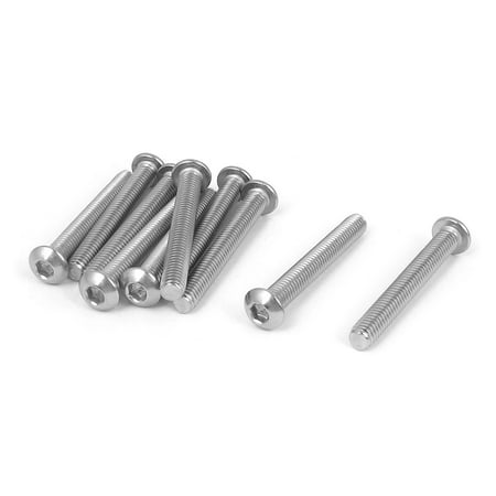 Uxcell M6x45mm 304 Stainless Steel Hex Socket Countersunk Round Head ...