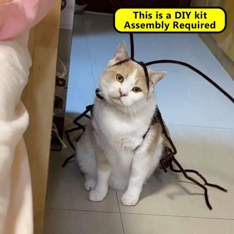 Cat Cockroach Clothing DIY Kit, Funny Kitten Cape Craft Set, Kitten Costume Accessories with Roach Wings and Antenna, Cosplay Halloween Party Decoration for Cat and Small Dog (1 Set)