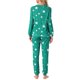 thumbnail image 3 of INSPIRAR CHIC Conjuntos de Pijamas de Manga Larga para Mujeres Sudadera de Punto Impresa con Estrellas 2 Piezas Ropa de Dormir L Verde Estrella, 3 of 5