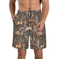 thumbnail image 1 of Goofa Moose fox bear leaf tree Printed Mens Swim Trunks Summer Quick Dry Short Beach Swimwear Bathing Suits-Large, 1 of 6