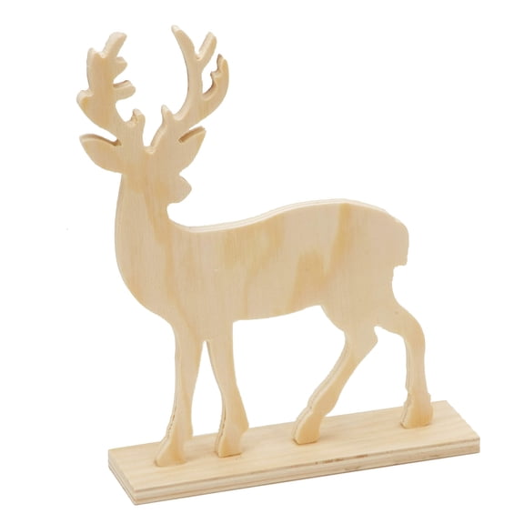 Darice Table Top Unfinished Wood Deer, Multi