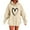 Beige, variant on Hoodies for Women Trendy Oversized Hooded Sweatshirts Casual Long Sleeve Pullover Sweaters Winter Clothes