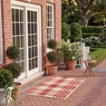 thumbnail image 4 of Safavieh Courtyard Benjamin Plaid Indoor/Outdoor Area Rug, Red/Bone, 4' x 5'7", 4 of 18
