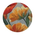thumbnail image 4 of WYYP Flowers Round Tablecloth Outdoor Fitted 100% Polyester Fiber Tablecloths White, 4 of 8