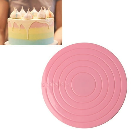 

Besufy Cake Turntable 14cm Round Food-grade Plastic Rotating Cake Turntable Stand Baking Decor Plate