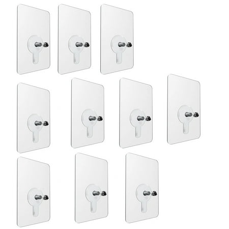 

YMILEMY 10 Pcs Adhesive Hanging Nails Wall Hook Hanger Non-Trace No-Drilling for Home