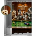 thumbnail image 4 of Dog Playing Billiards Shower Curtain, 72" x 72", Funny Animal Abstract Dog Waterproof Bathroom Curtain Washable Shower Curtain Set with 12 Hooks, 4 of 6