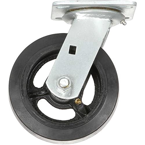 Global Industrial Heavy Duty Swivel Plate Caster 6"" Mold-on Rubber Wheel 500 lb