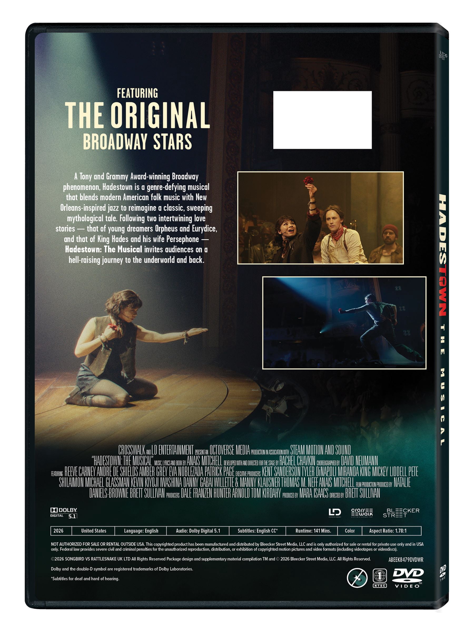 Hadestown: The Musical (DVD) Bleecker Street Media, Musical, Drama