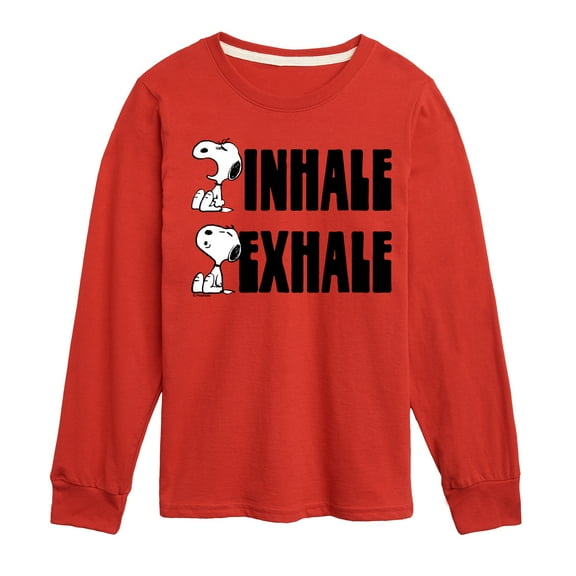 Peanuts - Snoopy Inhale Exhale - Toddler & Youth Long Sleeve Graphic T-Shirt