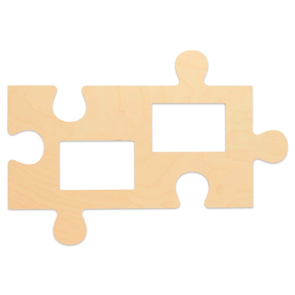 Wood Puzzle Piece Picture Frame Connectable Timeline Wall Décor by
