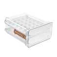 thumbnail image 4 of Organizador de huevos apilable para refrigerador, duradero, con marcador de tiempo aguanta 40 huevos, 4 of 9
