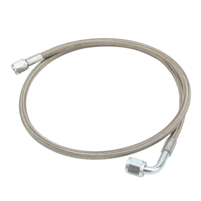 Línea de alimentación de aceite Turbo 4AN manguera de tubo de alimentación de aceite trenzado de acero inoxidable de 90 grados 60 pulgadas
