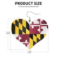 thumbnail image 3 of Heart Earrings Flag Of Maryland Dangling Heart Drop Earrings For Women Love Dangle Earrings Gift, 3 of 6