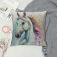 thumbnail image 2 of Creowell  Unicorn Throw Pillow Cover Horse Head Watercolor Splash Animal Colorful Fantasy Portrait Sketch Pillow Case Decorative Men Women Boy Girl Room Cushion Cover for Home Couch Bed, 2 of 5