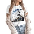 thumbnail image 4 of NAMTYQX Cute Tops for Women Short Sleeve Light Printed Casual Soft Plus Size Baggy Scoop Neck Muster Short Sleeve Shirts for Women Multicolor Size XL, 4 of 5