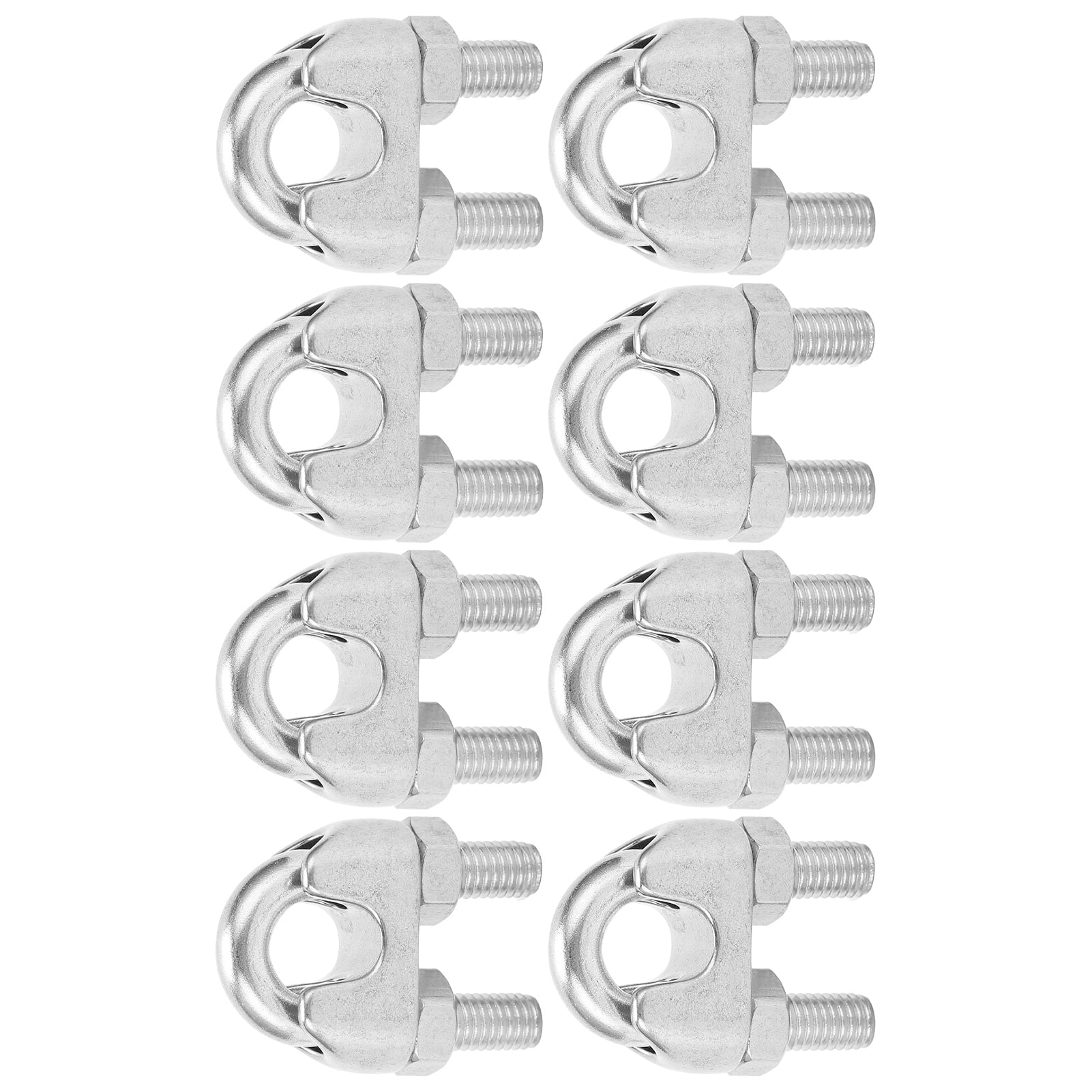 Henmomu 8pcs 3/8 Inch M10 Stainless Steel Wire Rope Cable Clip Clamp U