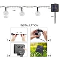 thumbnail image 4 of 2 luces solares de cadena de 50 LED de 32 pies con forma de globo de cristal para exteriores, impermeables, con 8 modos de iluminación para jardín y patio, 4 of 8