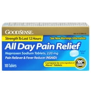 GoodSense All Day Pain Relief, Naproxen Sodium Tablets, 220mg, 100 Ct