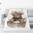 thumbnail image 1 of Fotbe Cute Cow Bath Manta de Franela Acolchonada con Estampado, Súper Suave y Esponjosa, Extra Grande para Sofá, Cama, Uso Todo el Año-60"x50", 1 of 7
