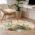 thumbnail image 5 of Round Area Rug 4ft,Pastoral Coffee Frog Mushroom Washable Carpet Non-Slip Runner Accent Rugs Indoor Floor Mat for Bedroom Living Room Decor,Retro Bread on Linen, 5 of 9