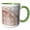 Green/White, variant on 3drose, Image of Large Copper Metallic Circles with Silver Circles, 11oz Two-tone Red Mug