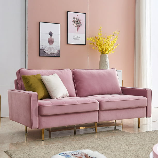 Fabric Sofas for Small Spaces, Mid Century Modern Velvet