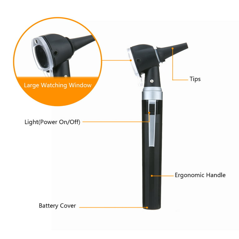Andoer Fiber Optic LED Otoscope 3X True View Full Spectrum Home Physician  Ear Care Diagnostic Set with 8 Tips for Adult & Child FDA & CE Approved 