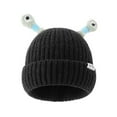 thumbnail image 5 of Guiexla Women Winter Beanie Cartoon Eye Decor Shiny Tentacles Thick High Elasticity Warm Windproof Knitted Solid Color Ear Protection Foldable Lady Anti-slip Cap Hat, 5 of 8