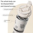 thumbnail image 2 of CUITING Tasse à Café Isolée avec Couvercle Réutilisable Tasse de Voyage Anti-Fuite avec Couvercle Étanche Gobelets à Café en Acier Inoxydable à Double Paroi (Beige 510ml/18oz), 2 of 8