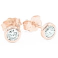 thumbnail image 2 of Pompeii 1/3 ctw 14k Rose Gold Diamond Bezel Martini Stud Earrings (I/J,I1-I2), 2 of 4