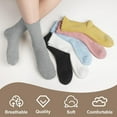 thumbnail image 4 of 6 Pairs Cute Floral Ruffle Crew Socks Women, Breathable Cotton Novelty Casual Girls Above Ankle Funny Socks, 4 of 7