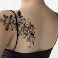 thumbnail image 3 of Waterproof Black Floral Pattern Arm Tattoo Stickers - Lasting 2-5 Days - Perfect for Men and Women - Realistic Simulation Tattoo Designs, 3 of 4