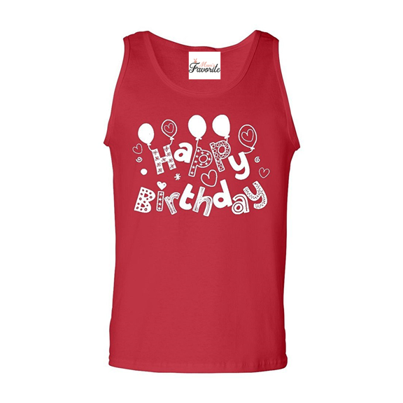 MmF - Men's Tank Top for Men, up to Men Size 3XL - Happy Birthday
