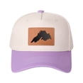 thumbnail image 6 of Upper Peninsula of Michigan Leather Patch Embroidered Color Block Trucker Hat Unisex Adjustable Cotton Breathable Fashion Cap for Travel Daily Wear, 6 of 11
