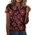 thumbnail image 3 of Paisley Women T-Shirt Classic O Neck T-Shirts Short-Sleeve Trendy Animal Print Design Tshirt Casual Clothing, 3 of 5