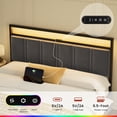 thumbnail image 6 of GUNAITO Queen Bed Frame with Headboard, Platform Bed with 2 Drawers, Velvet Upholstered Bed Frame with LED Lights & Charging station，Dark Grey, 6 of 11