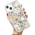 thumbnail image 6 of iPhone 14 Bling Glitter Case,Luxury Bling Diamond Rhinestone Gemstone 3D Perfume Bottle and Flower Gemstone Soft TPU Back Cover Case for Women Girls with iPhone 14 6.1" 2022, 6 of 10