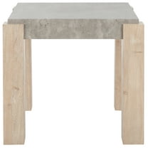 SAFAVIEH Coromio Modern End Table, Light Grey/Natural (21.1 in. W x 21.1 in. D x 19.7 in. H)